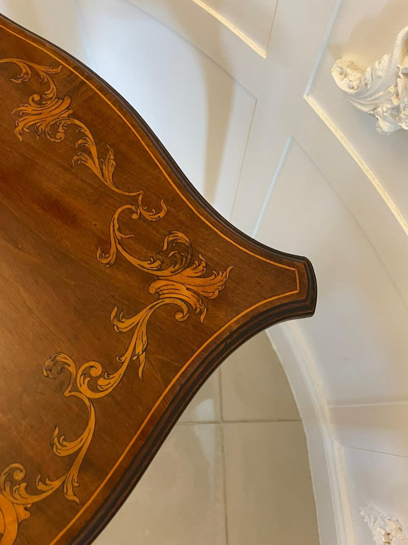 Superb Quality Antique Victorian Marquetry Inlaid Mahogany Lamp Table - Image 6